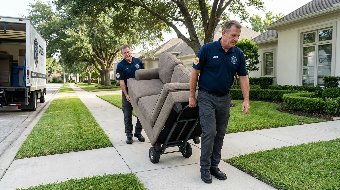 Local residential moving crew loading furniture in Bassett, NE